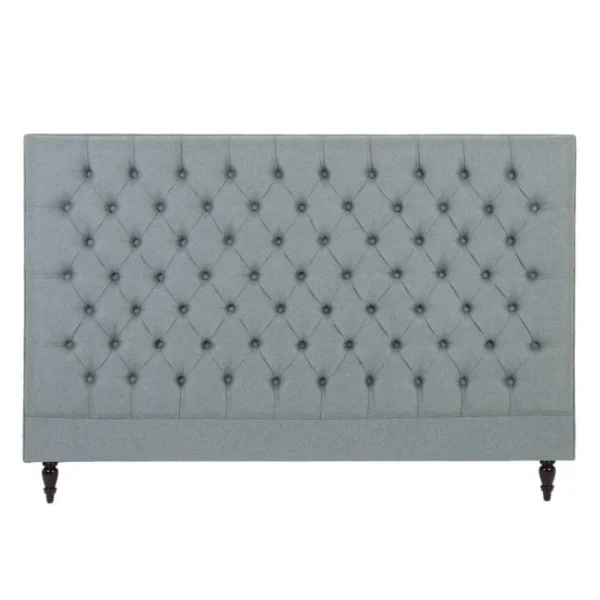 Tousmesmeubles Tête De Lit Tapissée 155 Cm Bois/Tissu Gris Bleu – PINADA boutiqued pas cher 1
