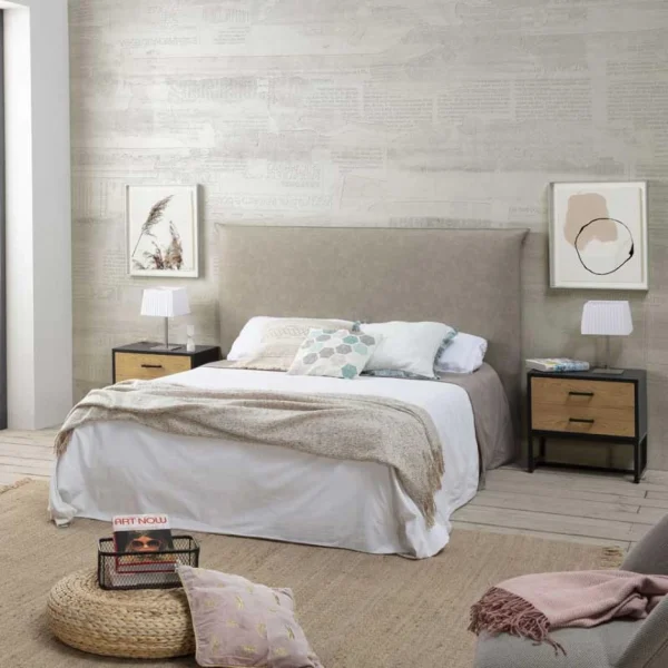 mode pas cher Tousmesmeubles Tête De Lit Tapissée 160 Cm Gris Argent – ALOM 3