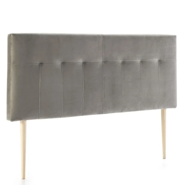 VS VENTA-STOCK Tête De Lit Tapissée 160×100 Cm Gris, Velours, Pieds En Bois Meilleur Prix 1