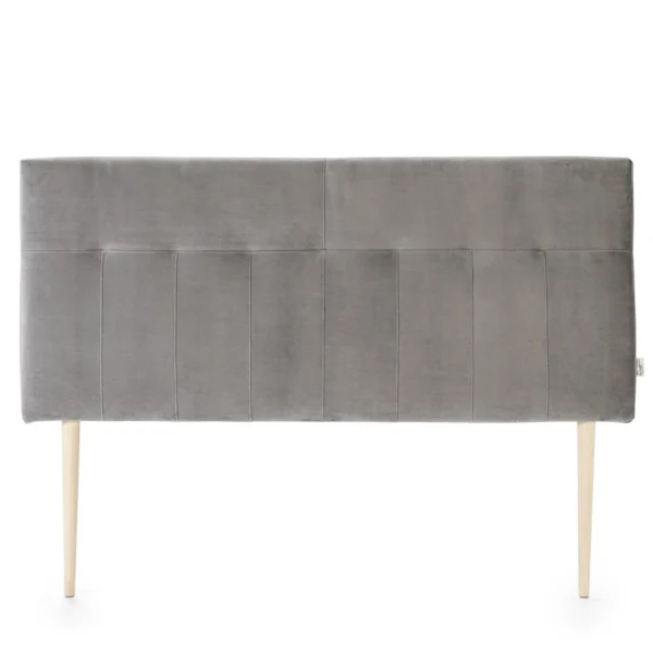 VS VENTA-STOCK Tête De Lit Tapissée 160×100 Cm Gris, Velours, Pieds En Bois Meilleur Prix 3