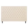Tousmesmeubles Tête De Lit Tapissée 185 Cm Bois/Tissu Crème – PINADA Top ventes 19