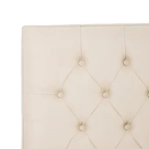 Tousmesmeubles Tête De Lit Tapissée 185 Cm Bois/Tissu Crème – PINADA Top ventes 9