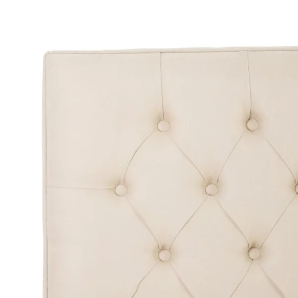 Tousmesmeubles Tête De Lit Tapissée 185 Cm Bois/Tissu Crème – PINADA Top ventes 3