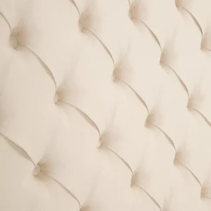 Tousmesmeubles Tête De Lit Tapissée 185 Cm Bois/Tissu Crème – PINADA Top ventes 15