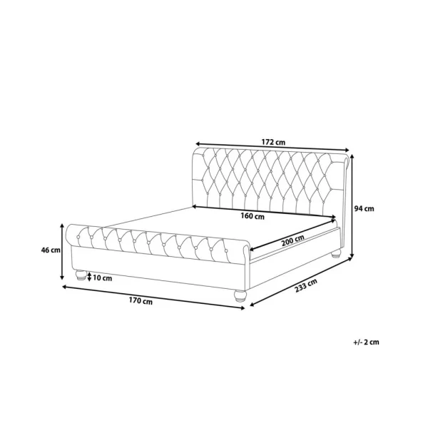 Beliani Lit Chesterfield En Velours Vert 160 X 200 Cm AVALLON – Vert pas cher 3