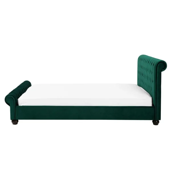 Beliani Lit Chesterfield En Velours Vert 160 X 200 Cm AVALLON – Vert pas cher 6
