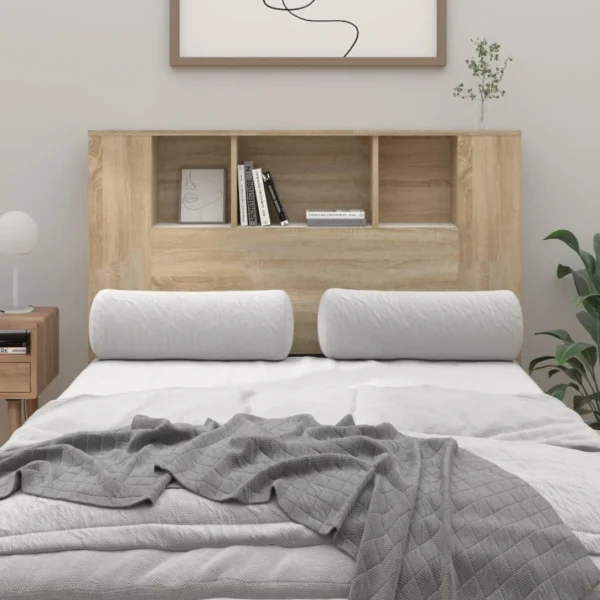 VidaXL Armoire De Tête De Lit Blanc Et Chêne Sonoma 120×18,5×104,5 C… boutique en france 1