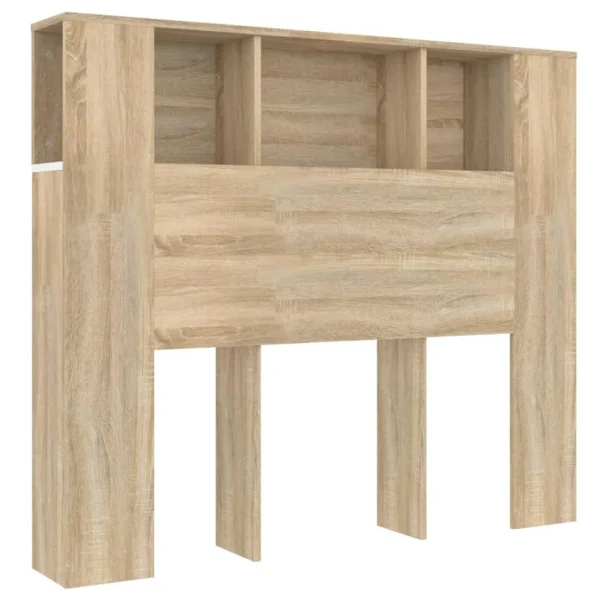 VidaXL Armoire De Tête De Lit Blanc Et Chêne Sonoma 120×18,5×104,5 C… boutique en france 3
