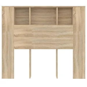 VidaXL Armoire De Tête De Lit Blanc Et Chêne Sonoma 120×18,5×104,5 C… boutique en france 13