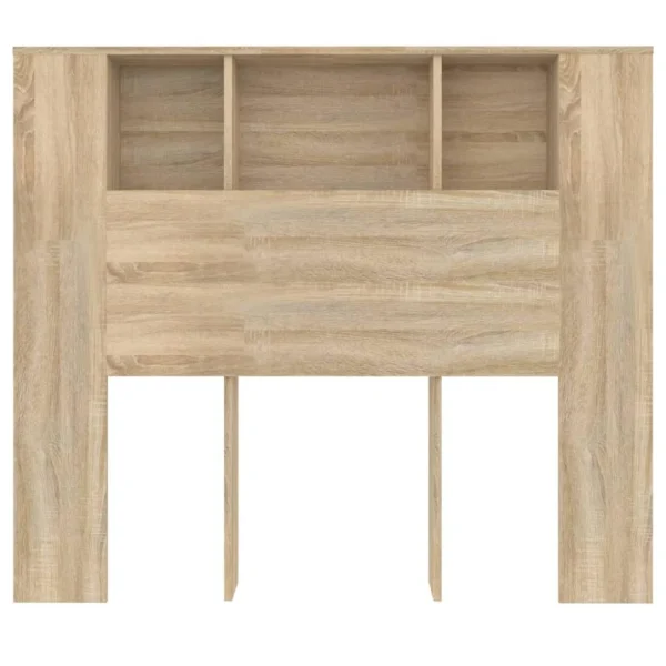 VidaXL Armoire De Tête De Lit Blanc Et Chêne Sonoma 120×18,5×104,5 C… boutique en france 5
