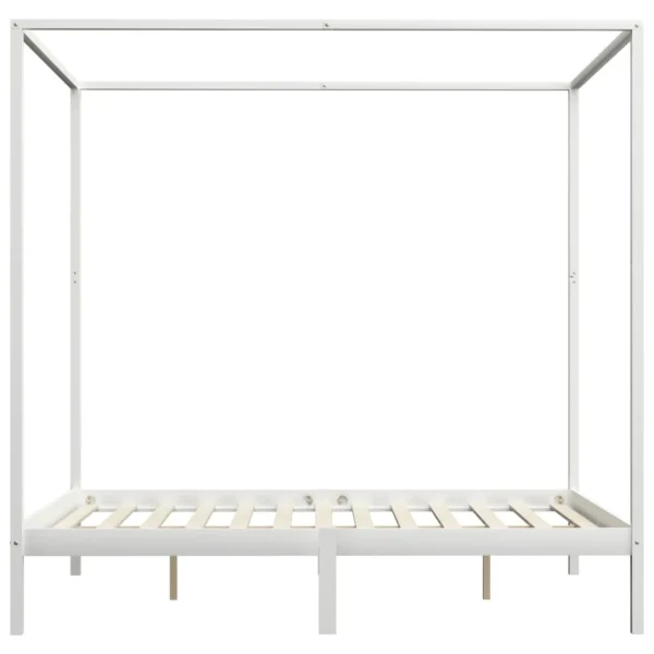 VidaXL Cadre De Lit à Baldaquin Avec 4 Tiroirs Blanc Pin 160×200 Cm site en ligne 5