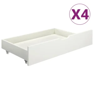 VidaXL Cadre De Lit à Baldaquin Avec 4 Tiroirs Blanc Pin 160×200 Cm site en ligne 15