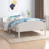 Pas Cher Magasin Soldes VidaXL Cadre De Lit Blanc Bois De Pin Massif 120×200 Cm 7