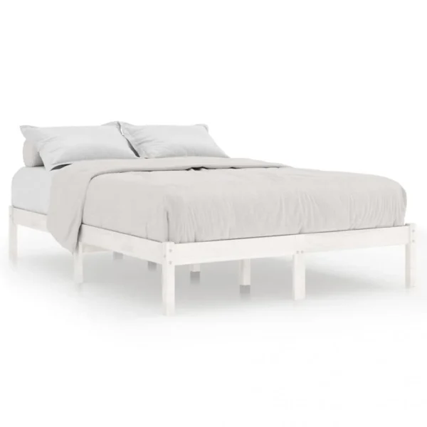 VidaXL Cadre De Lit Blanc Bois De Pin Massif 140×190 Cm prix pas cher 3