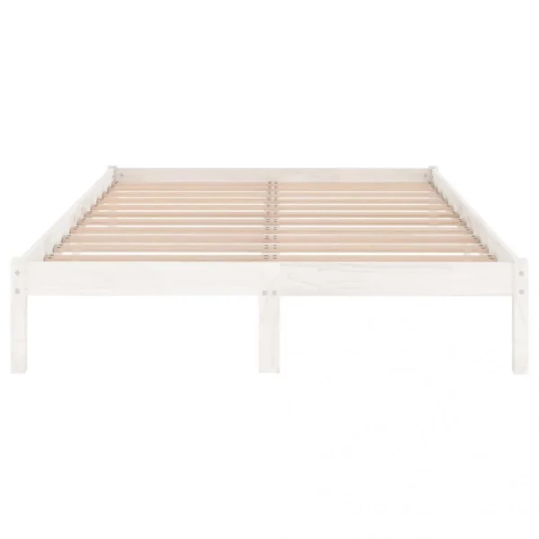 VidaXL Cadre De Lit Blanc Bois De Pin Massif 140×190 Cm prix pas cher 6