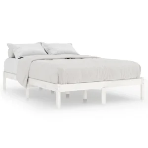 VidaXL Cadre De Lit Blanc Bois De Pin Massif 160×200 Cm vente pas cher en ligne 9