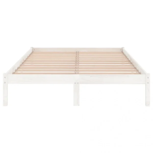 VidaXL Cadre De Lit Blanc Bois De Pin Massif 160×200 Cm vente pas cher en ligne 5