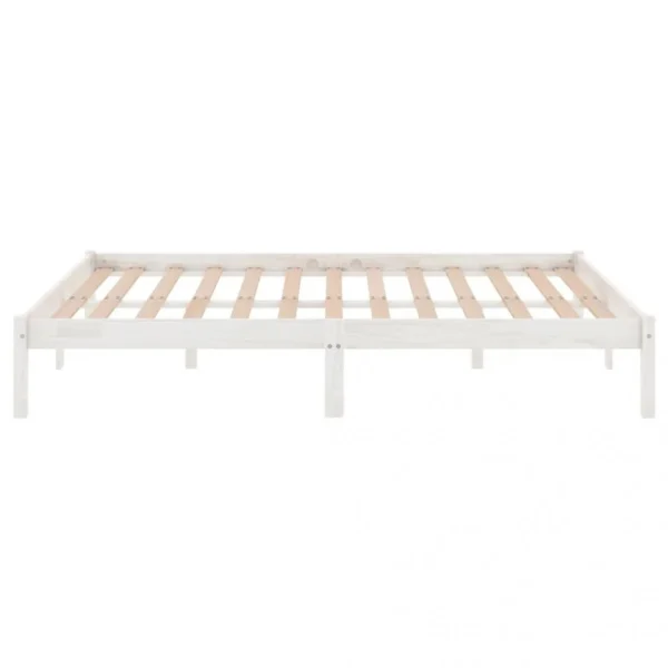 VidaXL Cadre De Lit Blanc Bois De Pin Massif 160×200 Cm vente pas cher en ligne 6