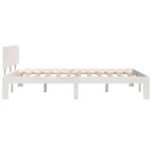 soldes pas cher VidaXL Cadre De Lit Blanc Bois Massif 120×190 Cm Petit Double 13