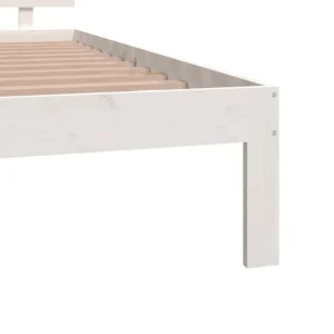 soldes pas cher VidaXL Cadre De Lit Blanc Bois Massif 120×190 Cm Petit Double 15
