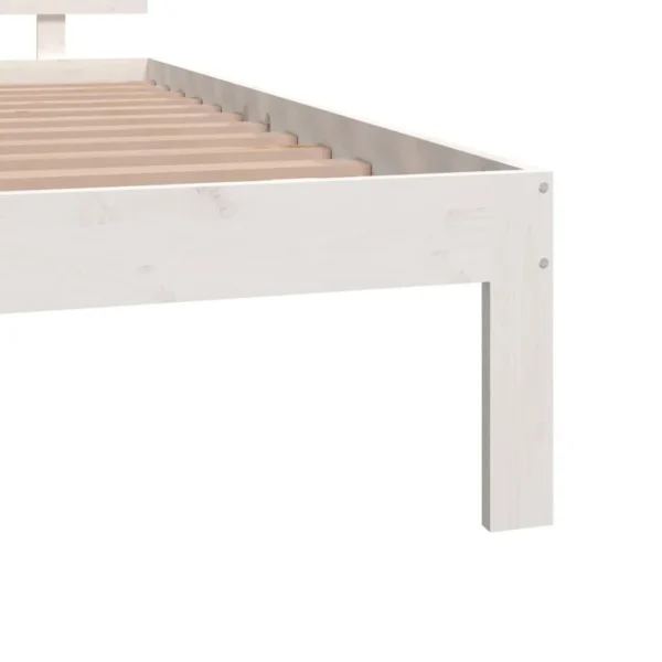 soldes pas cher VidaXL Cadre De Lit Blanc Bois Massif 120×190 Cm Petit Double 6