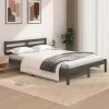 soldes en ligne VidaXL Cadre De Lit Bois De Pin Massif 120×190 Cm Gris Petit Double 16