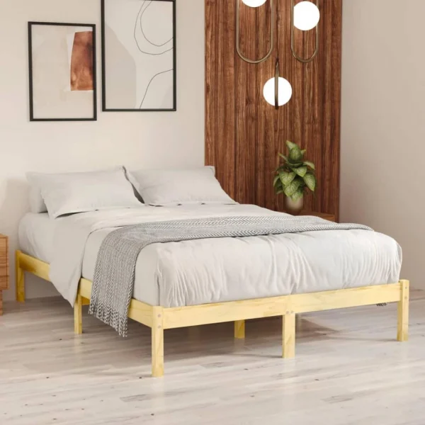 VidaXL Cadre De Lit Bois De Pin Massif 160×200 Cm site pas cher 1