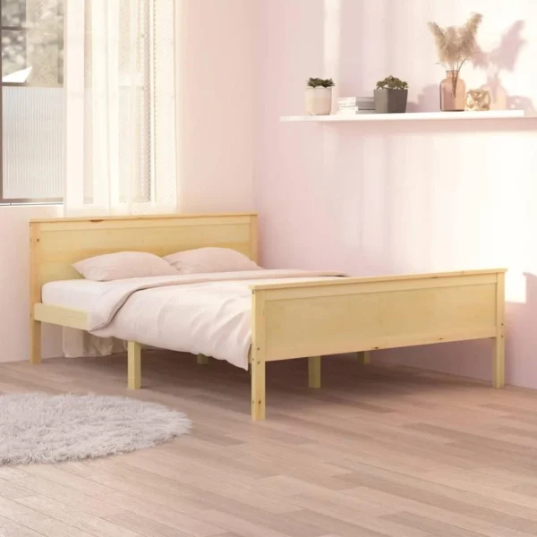 à prix imbattables VidaXL Cadre De Lit Bois De Pin Massif 160×200 Cm 1