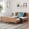 prix pas cher VidaXL Cadre De Lit Bois De Teck Massif 140×200 Cm 10