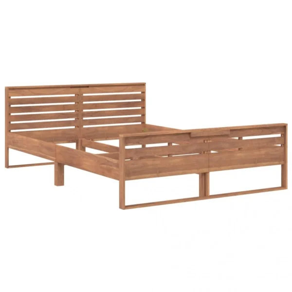 prix pas cher VidaXL Cadre De Lit Bois De Teck Massif 140×200 Cm 4