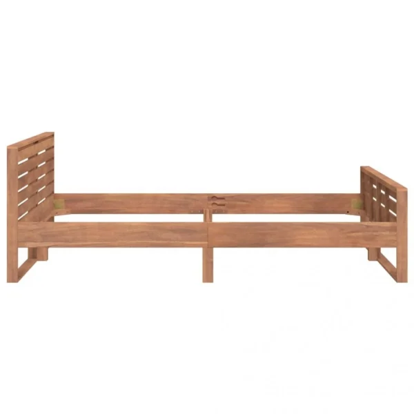 prix pas cher VidaXL Cadre De Lit Bois De Teck Massif 140×200 Cm 5