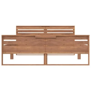 prix pas cher VidaXL Cadre De Lit Bois De Teck Massif 140×200 Cm 15