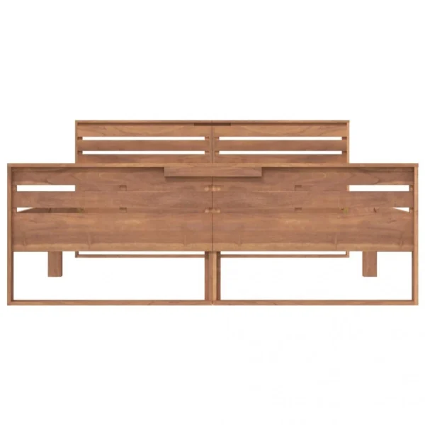 prix pas cher VidaXL Cadre De Lit Bois De Teck Massif 140×200 Cm 6
