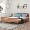 officiel VidaXL Cadre De Lit Bois De Teck Massif 160×200 Cm 14