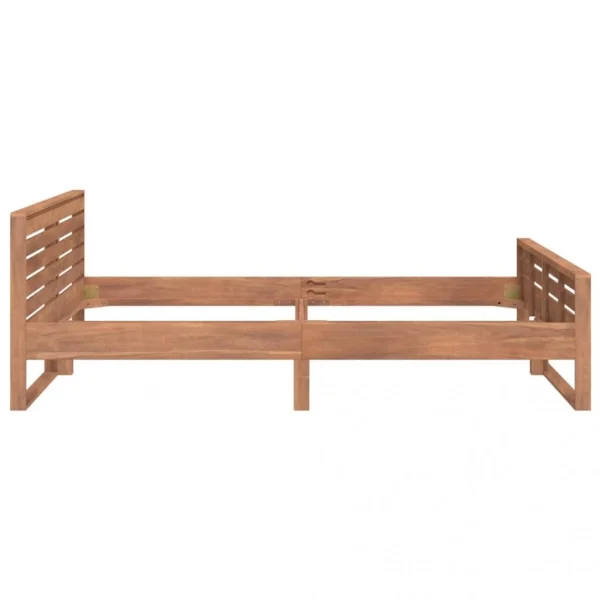 officiel VidaXL Cadre De Lit Bois De Teck Massif 160×200 Cm 5