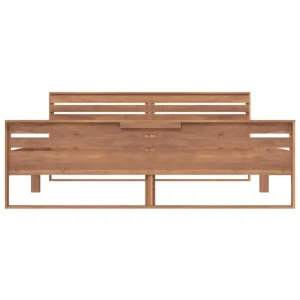 officiel VidaXL Cadre De Lit Bois De Teck Massif 160×200 Cm 15