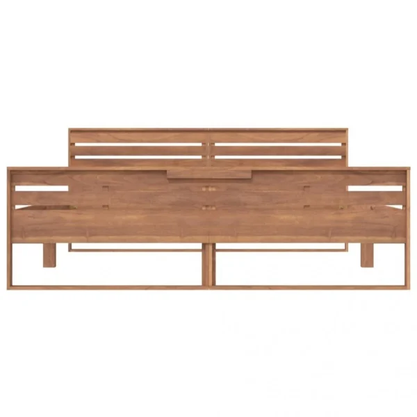officiel VidaXL Cadre De Lit Bois De Teck Massif 160×200 Cm 6