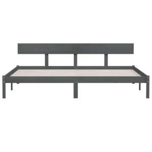Large choix en ligne VidaXL Cadre De Lit Gris Bois De Pin Massif 180×200 Cm UK Super King 13