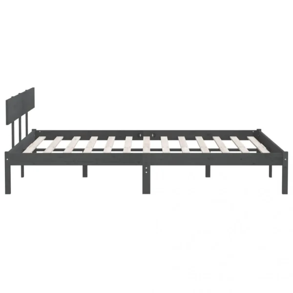Large choix en ligne VidaXL Cadre De Lit Gris Bois De Pin Massif 180×200 Cm UK Super King 6