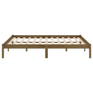 VidaXL Cadre De Lit Marron Miel Bois De Pin 120×190 Cm UK Petit Double vente à bas prix 15