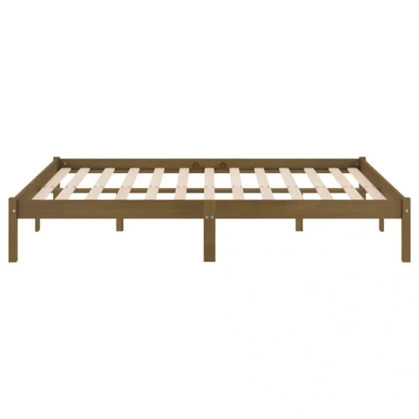 VidaXL Cadre De Lit Marron Miel Bois De Pin 120×190 Cm UK Petit Double vente à bas prix 6