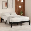 VidaXL Cadre De Lit Noir Bois De Pin Massif 140×190 Cm dernières 19