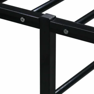 vente à bas prix VidaXL Cadre De Lit Noir Métal 140×200 Cm 13