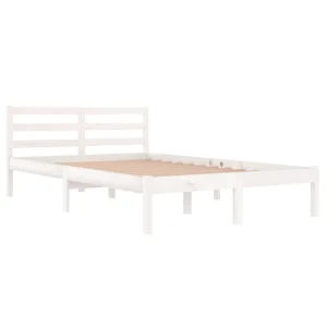 remise en ligne VidaXL Cadre De Lit Bois Massif De Pin 120×200 Cm Blanc 9