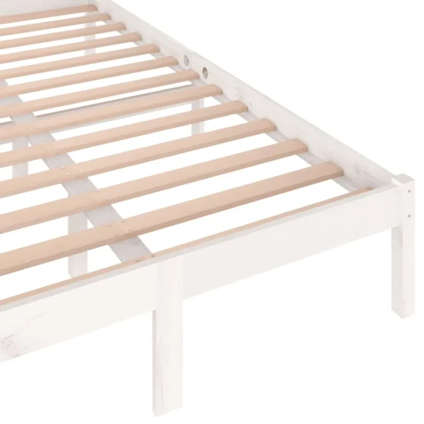 remise en ligne VidaXL Cadre De Lit Bois Massif De Pin 120×200 Cm Blanc 6