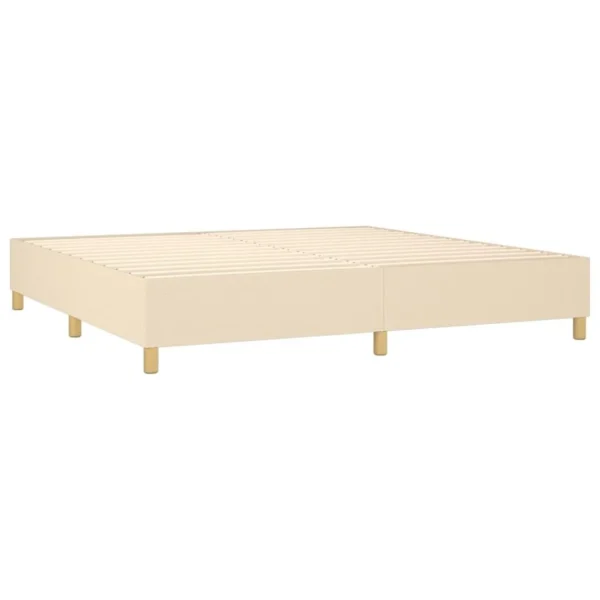 boutique paris VidaXL Sommier Tapissier Et Matelas Et LED Crème 200×200 Cm Tissu 5