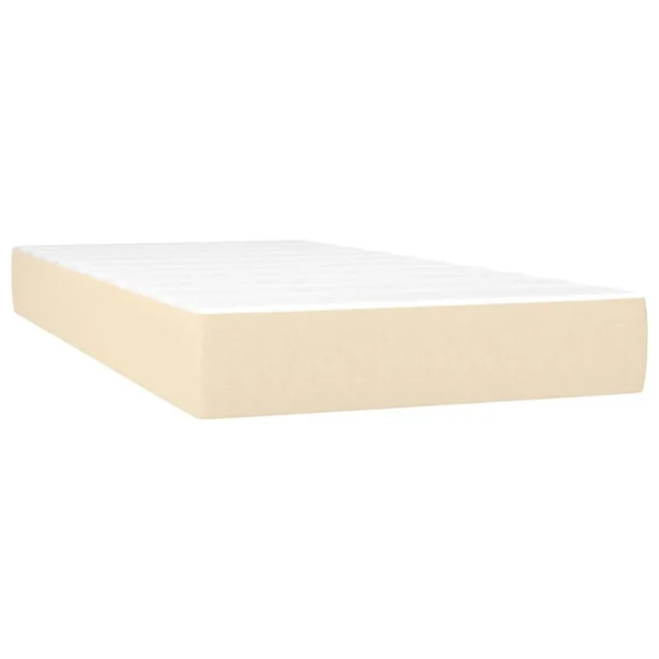 boutique paris VidaXL Sommier Tapissier Et Matelas Et LED Crème 200×200 Cm Tissu 6