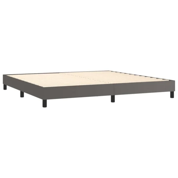 Livraison Standard/Rapide VidaXL Sommier Tapissier Et Matelas Et LED Gris 200×200 Cm Similicuir 5