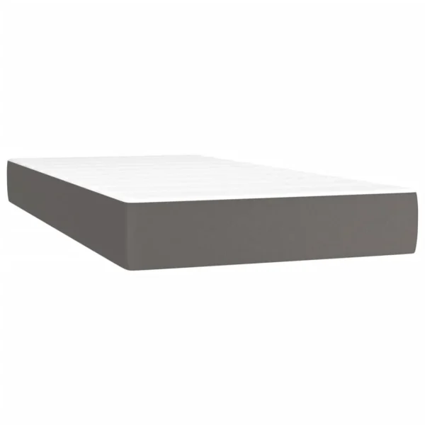 Livraison Standard/Rapide VidaXL Sommier Tapissier Et Matelas Et LED Gris 200×200 Cm Similicuir 6