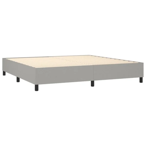 VidaXL Sommier Tapissier Matelas Et LED Gris Clair 200×200 Cm Tissu livraison la plus rapide 5